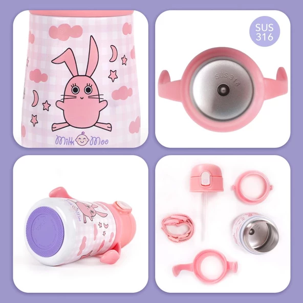 Milk&Moo Çelik Küçük Çocuk Matarası Çançin 360 ml - 7