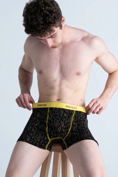 Mercan Baskılı 'Tetris' Erkek Boxer