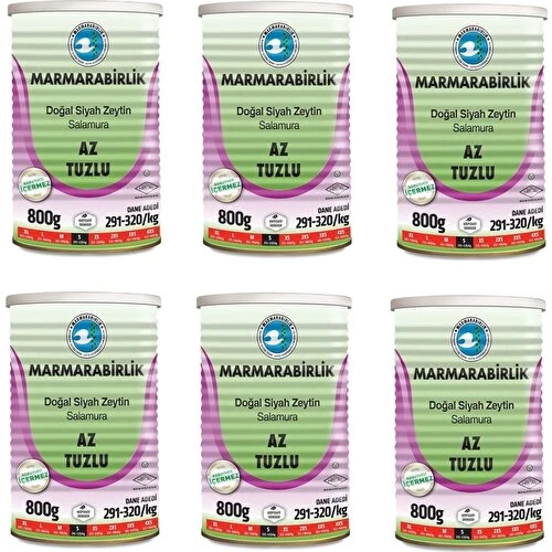 Marmarabirlik Az Tuzlu Hususi Tnk (291-320) 800 gr x 6