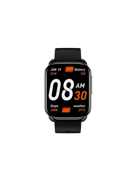 Qcy Watch Gs Siyah Sesli Telefon Görüşmesi 60hz Akıllı Saat
