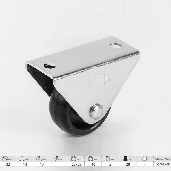 HTS Sabit Mobilya Tekeri 32lik - Resim 2