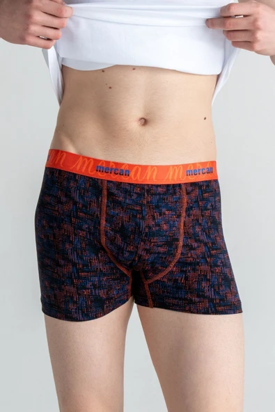Mercan Karmaşık Desenli Pamuklu Baskılı Esnek Erkek Boxer - 2