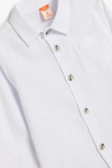 Koton Erkek Bebek Basic Gömlek Uzun Kollu Düğmeli Pamuklu - 3
