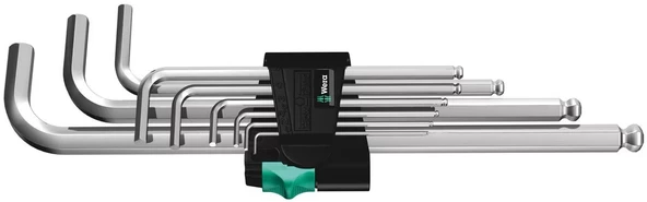 Wera 950/9 Hex-Plus 1 Allen Anahtar Set, metrik, Krom Kaplama