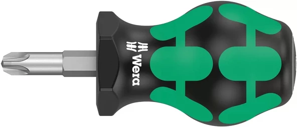 Wera 355 PZ Pozidriv Stubby/Topaç/Karbüratör Tornavidası, PZ 3 x 25 mm