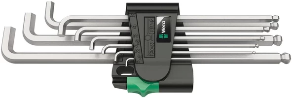 Wera 950/9 Hex-Plus 4 Allen Anahtar Set, metrik, Krom Kaplama