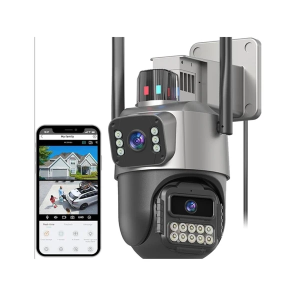 CMR7 Çift Kameralı Mini Kamera | Full HD Çift Açı Kayıt | Type-C Uyumlu Kompakt Vlog & Güvenlik Kamerası - Resim 4