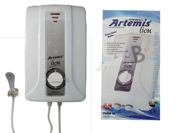 Artemis Lion 7000W Yüksek Verim Uzun Rezistans Elektrikli Şofben, Hemen Kargo