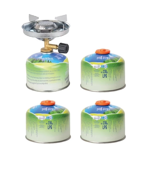 Nurgaz Troya Ocak+3 Adet 230 Gr Kartuş Set