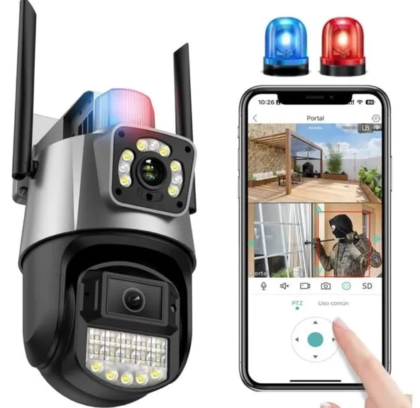 2 Kameralı Alarmlı Dış Mekan Uyumlu Sensörlü Güvenlik Kamerası Çift Antenli li - 3