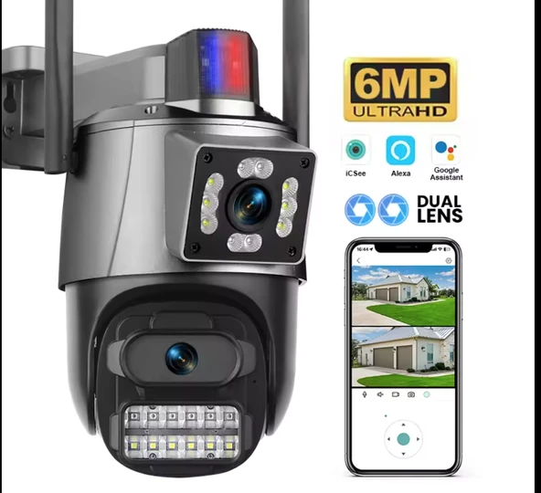 CMR 50 Çift Kameralı 8MP IP66 Su Geçirmez Dış Mekan Uyumlu Alarmlı Telefon Uygulamalı Güvenlik Kamerası - 3