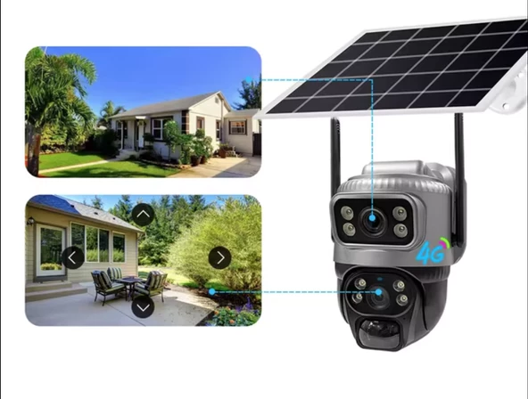 CMR 50 Çift Kameralı 8MP IP66 Su Geçirmez Dış Mekan Uyumlu Alarmlı  Güvenlik Kamerası - Resim 3