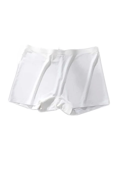 Kadın Dikişsiz Görünmez İz Yapmaz Mini Şort Boxer Beyaz - 2