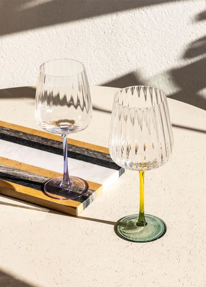 The Mia Şarap Kadehi Sarı Yeşil 600 ml - 2