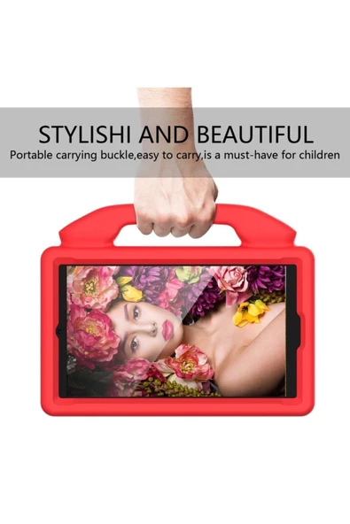 Xiaomi Redmi Pad SE / Mi Pad 5 / Mi Pad 6 Tablet Uyumlu Tutmalı Standlı Yumuşak Silikon Çocuk Kılıfı Kırmızı - 6