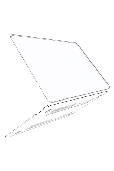 Apple Macbook Air 13.6'' M2-m3 Çip 2022/2024 A2681 A3113 Uyumlu Simli Şeffaf Koruyucu Kapak Parlak  Şeffaf - 5