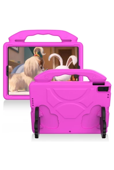 Xiaomi Redmi Pad SE / Mi Pad 5 / Mi Pad 6 Tablet Uyumlu Tutmalı Standlı Yumuşak Silikon Çocuk Kılıfı  Pembe