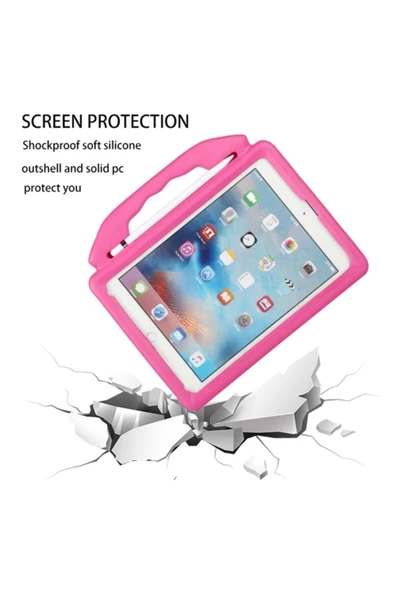 Xiaomi Redmi Pad SE / Mi Pad 5 / Mi Pad 6 Tablet Uyumlu Tutmalı Standlı Yumuşak Silikon Çocuk Kılıfı Kırmızı - 3