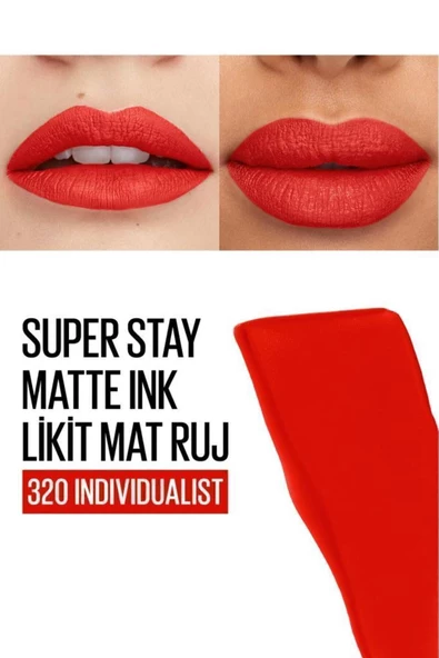 Maybelline New York Super Stay Matte Ink Likit Mat Ruj - 320 Individualist- Kırmızı 3600531631062 - 4