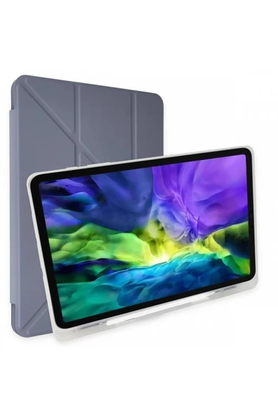 Samsung Galaxy Tab S9 Fe Plus 12.4 Uymlu Standlı Kalem Bölmeli Akıllı Kılıf  LİLA - 2