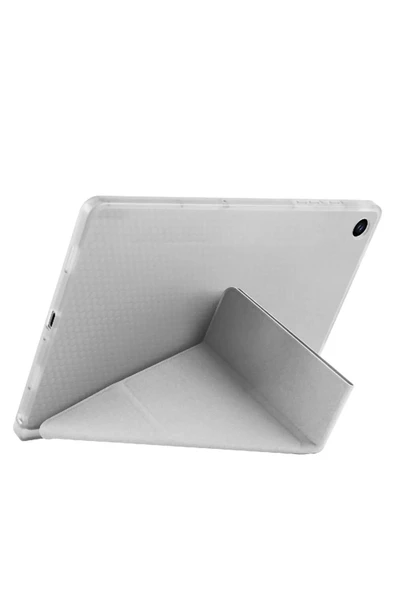 Samsung Galaxy Tab A9 Plus 11 Inç Uyumlu Kılıf Kalem Bölmeli Arkası Silikon Kapak Kılıf Sm-x210  GRİ - 5