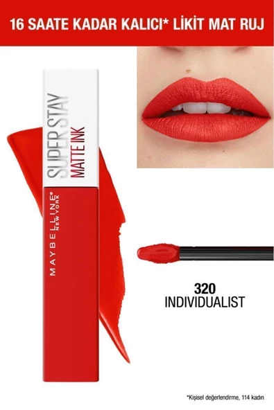 Maybelline New York Super Stay Matte Ink Likit Mat Ruj - 320 Individualist- Kırmızı 3600531631062 - 6