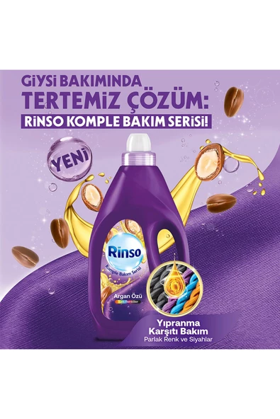 Rinso Tüm Renkliler için Argan Özü Sıvı Çamaşır Deterjanı Komple Bakım Serisi 3 x 3 L - 3