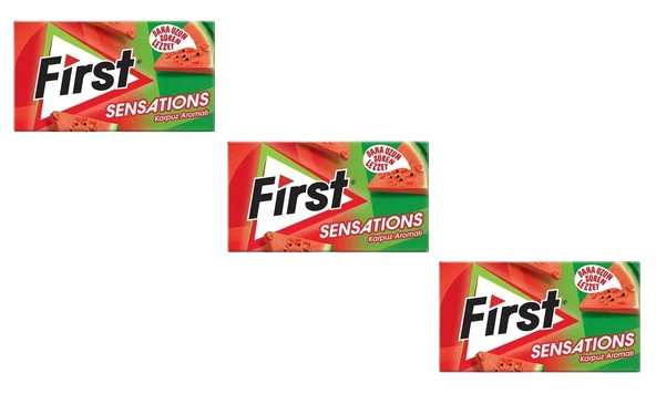 First Sensations Karpuz Aromalı Şekersiz Tatlandırıcılı Sakız 3'lü Paket