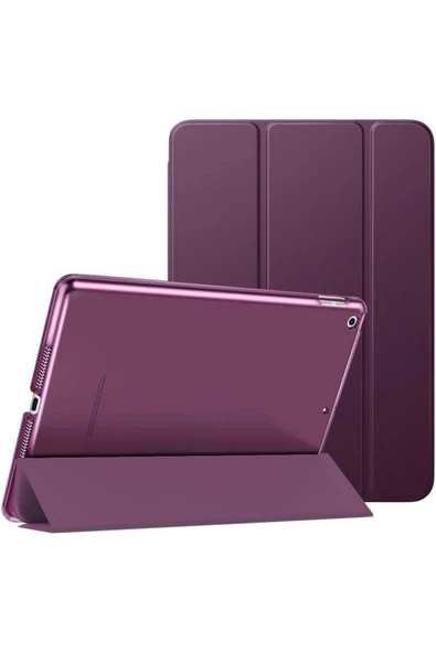 Apple Ipad 5. 6. Nesil 2017 2018 9.7" Inc Kılıf Smart Cover Katlanabilir Standlı Akıllı Kapak  Mürdüm