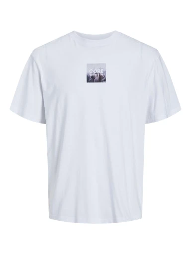 Jack Jones Erkek Pamuklu Beyaz Bisiklet Yaka Tişört 12253423 - 8