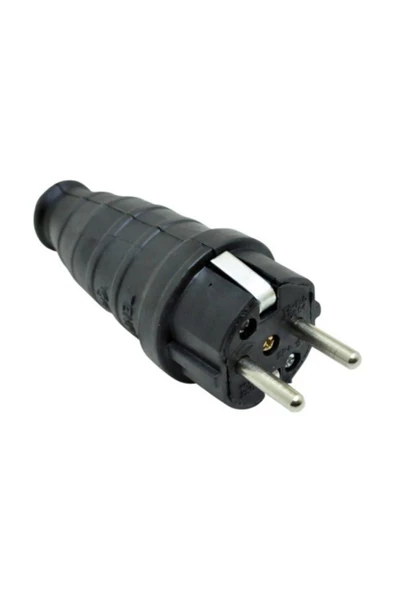 Kauçuk 1X16 Amper Monofaze Erkek Fiş - Siyah - 220 Volt - Or2101