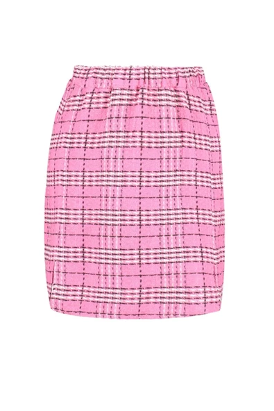 Moda Büyük Beden Pileli Ekose Desen Gündüz Gece Mini Boy Ekose Desenli Tüvit Etek