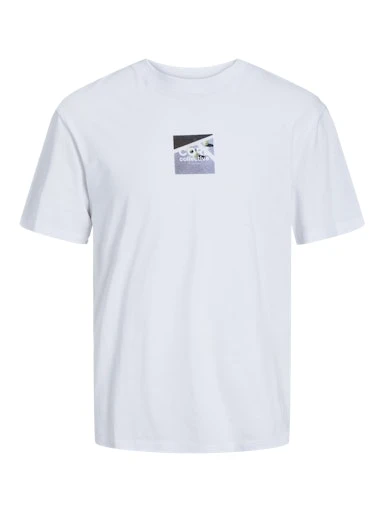 Jack Jones Erkek Pamuklu Beyaz Bisiklet Yaka Tişört 12253423 - 4