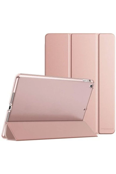 Apple Ipad 5. 6. Nesil 2017 2018 9.7" Inc Kılıf Smart Cover Katlanabilir Standlı Akıllı Kapak  Rose Gold
