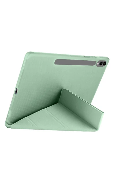 Samsung Galaxy Tab S9 Fe Plus 12.4 Uymlu Standlı Kalem Bölmeli Akıllı Kılıf  AÇIK YEŞİL - 2