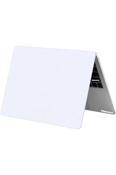 Macbook Air 13.3 Inç M1 Çip Uyumlu A2337 A2179 A1932 Simli Şeffaf Siyah Koruyucu Kılıf Crystal Star  Karbon Beyaz - 4