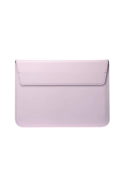 Macbook Pro Air 13 M1-m2 2020/2022 A2179-a2337-a2338-a2251-a2159-a1989-a1708 Deri Mıknatıslı Çanta  Açık Pembe - 3