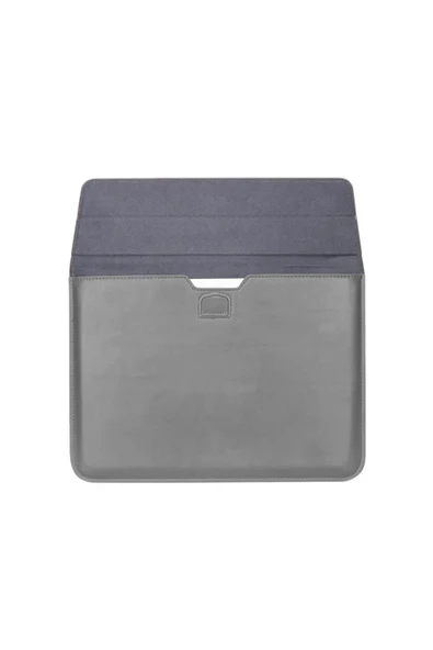 Macbook Pro Air 13 M1-m2 2020/2022 A2179-a2337-a2338-a2251-a2159-a1989-a1708 Deri Mıknatıslı Çanta  Koyu Gri