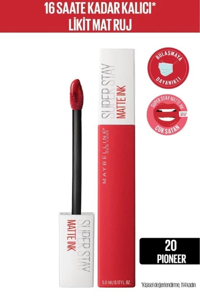 Maybelline New York Super Stay Matte Ink Likit Mat Ruj - 20 - Kırmızı 3600531411114