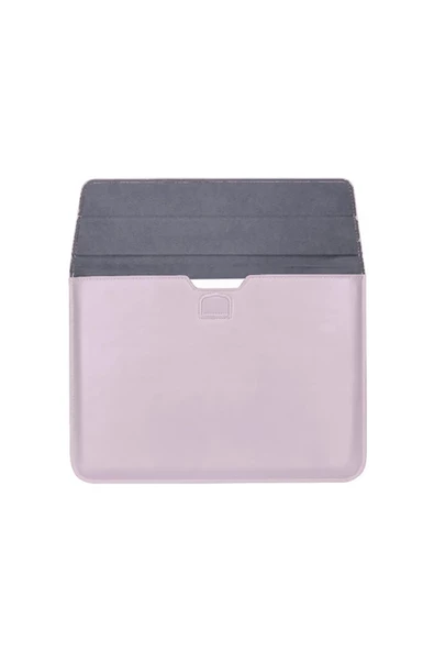 Macbook Pro Air 13 M1-m2 2020/2022 A2179-a2337-a2338-a2251-a2159-a1989-a1708 Deri Mıknatıslı Çanta  Açık Pembe - 2