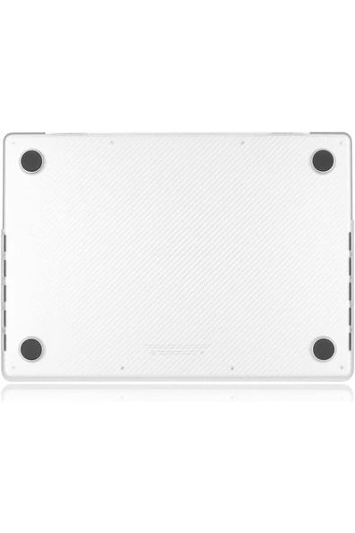 Macbook Air 13.3 Inç M1 Çip Uyumlu A2337 A2179 A1932 Simli Şeffaf Siyah Koruyucu Kılıf Crystal Star  Karbon Beyaz - 2