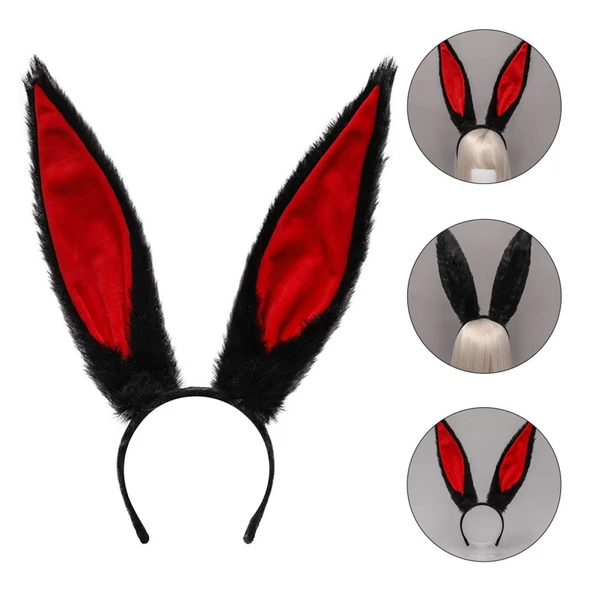 Peluş Malzemeden İmal Mega Boy Şekil Verilebilir Tavşan Kulağı Siyah 14x43 Cm - 2