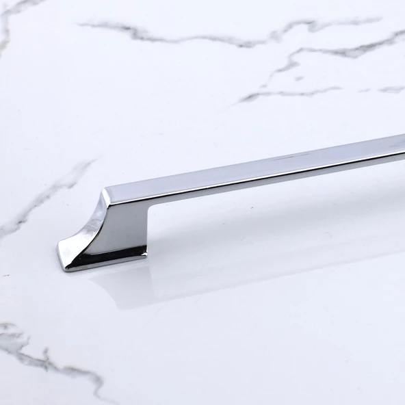 Mostar 224 mm Krom Gümüş Renk Metal Kulp Mobilya Çekmece Mutfak Dolabı Dolap Kulpları Kulb 22.4 cm - Resim 5