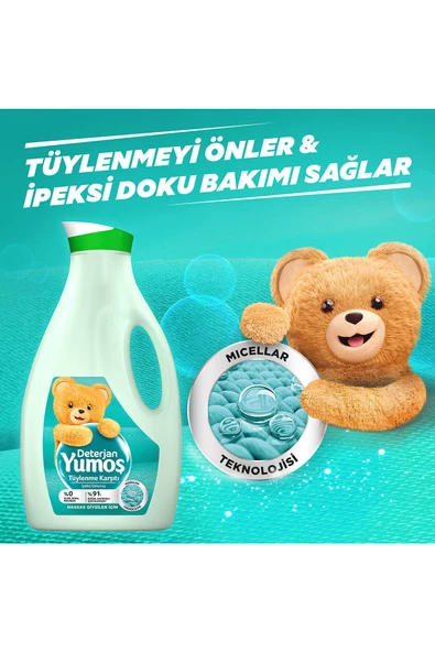Yumoş Sıvı Deterjan Hassas Giysiler İçin İpeksi Bakım 2520 ml - Resim 3