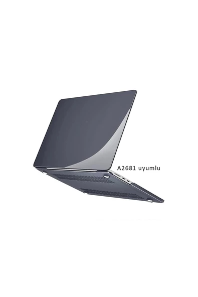 Macbook Air 13.6 Inç M2 M3 M4 Çip A2681 A3113 A3240 Uyumlu Alt Üst Kılıf Klavye Ve Ekran Koruyucu  Siyah Şeffaf - 2