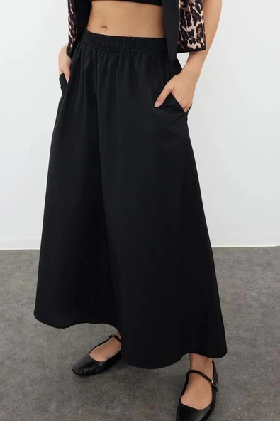 Moda Regular Düz Desen Günlük Maxi Boy A-line Maxi Boy Dokuma Etek - 2