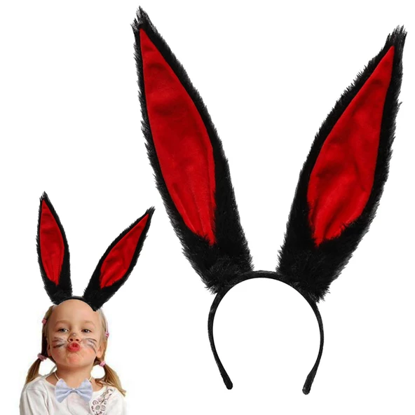 Peluş Malzemeden İmal Mega Boy Şekil Verilebilir Tavşan Kulağı Siyah 14x43 Cm - 4