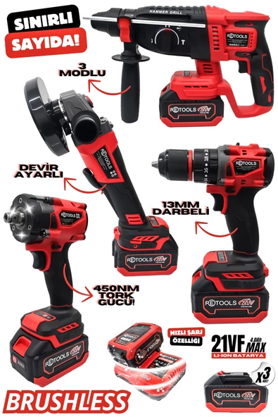 RETOOLS 4 LÜ SET KIRMIZI HK SINIRLI SAYIDA! - 1