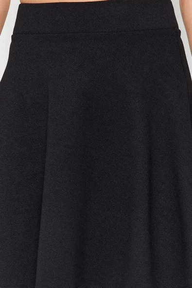 Moda Regular Düz Desen Günlük Mini Boy Esnek Örme Etek - 5