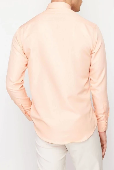 Moda Erkek Gömlek Yaka Düz Desen Günlük Smart Gömlek Gömlek - 6
